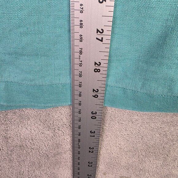 Womens Bridgewater Studios Teal 100% Linen Shirt Button Up Roll Tab Sleeves 20W - Picture 7 of 8